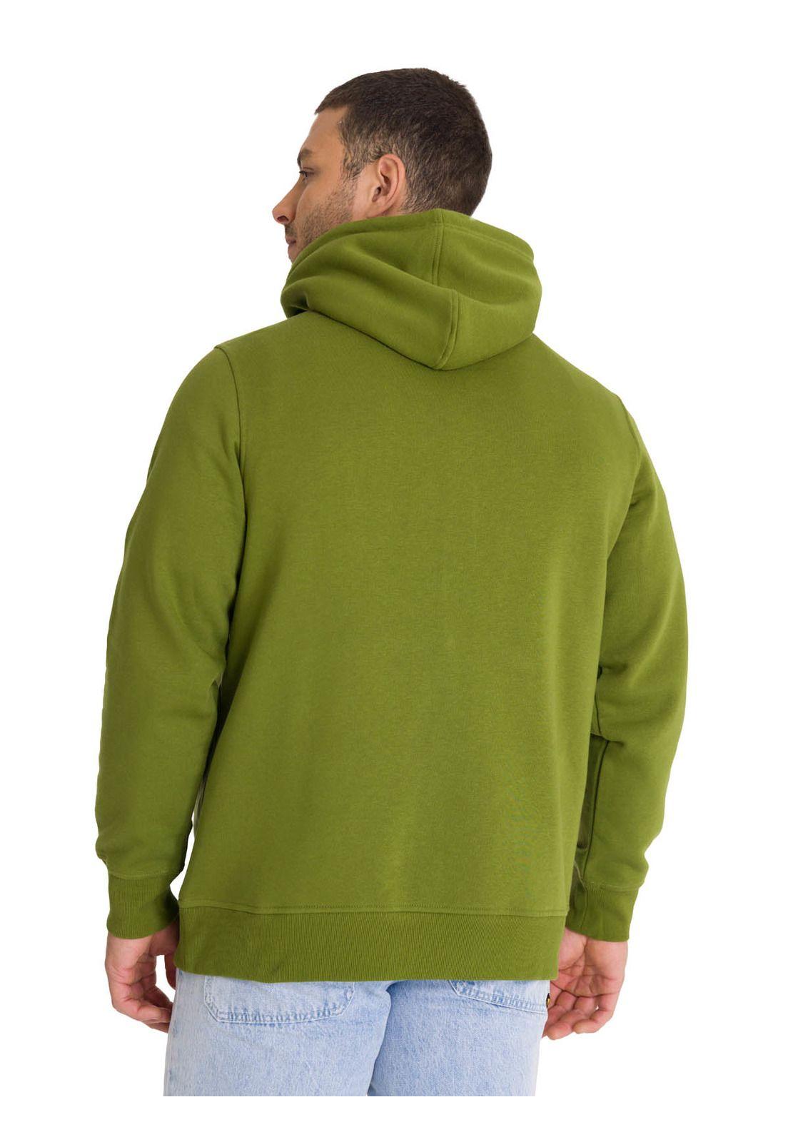 Polerón Con Gorro Logo Hombre Verde-3