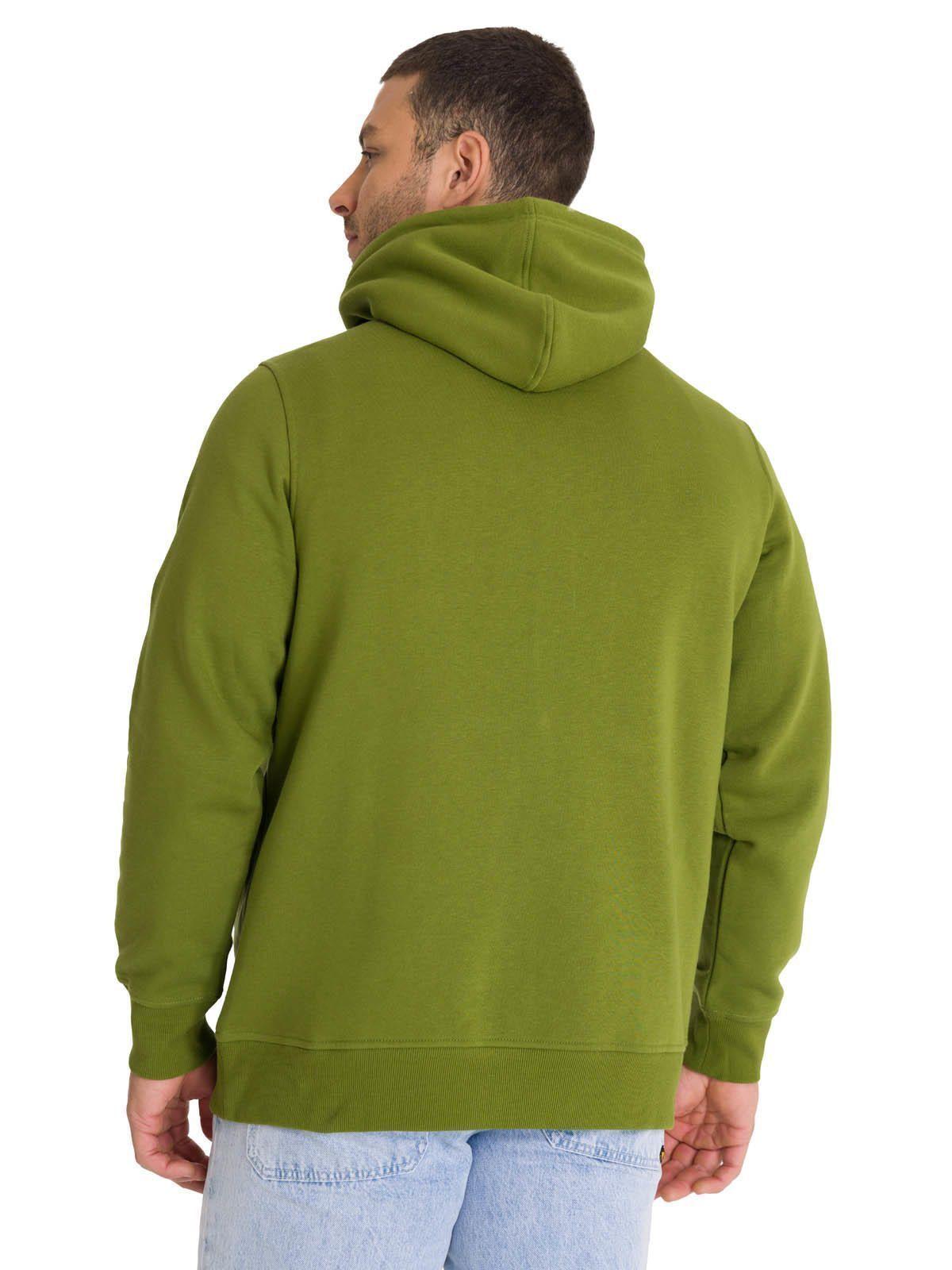 Polerón Con Gorro Logo Hombre Verde-3