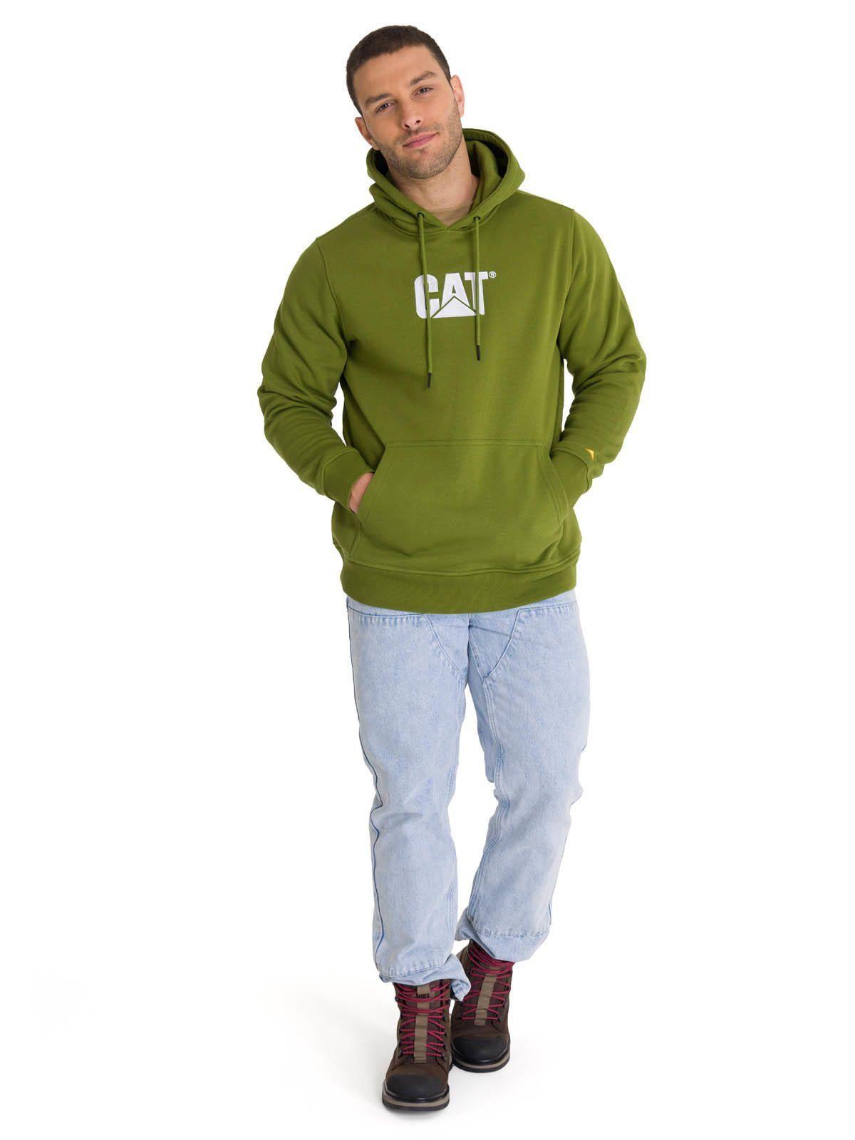 Polerón Con Gorro Logo Hombre Verde-5