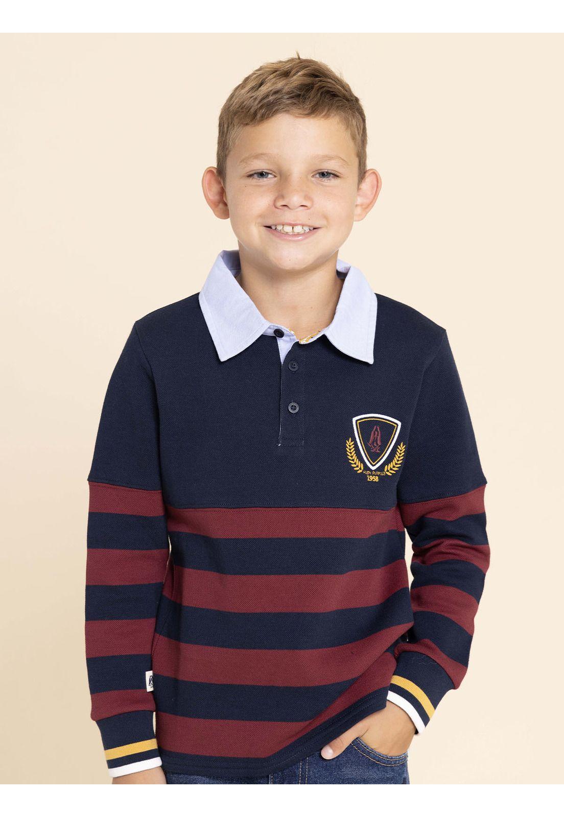 Polera Manga Larga Chester Niño Azul-1