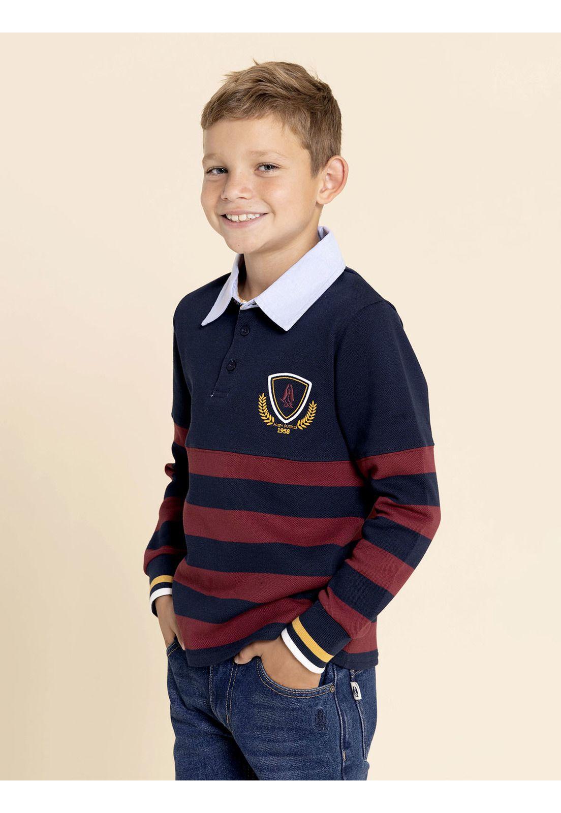 Polera Manga Larga Chester Niño Azul-4