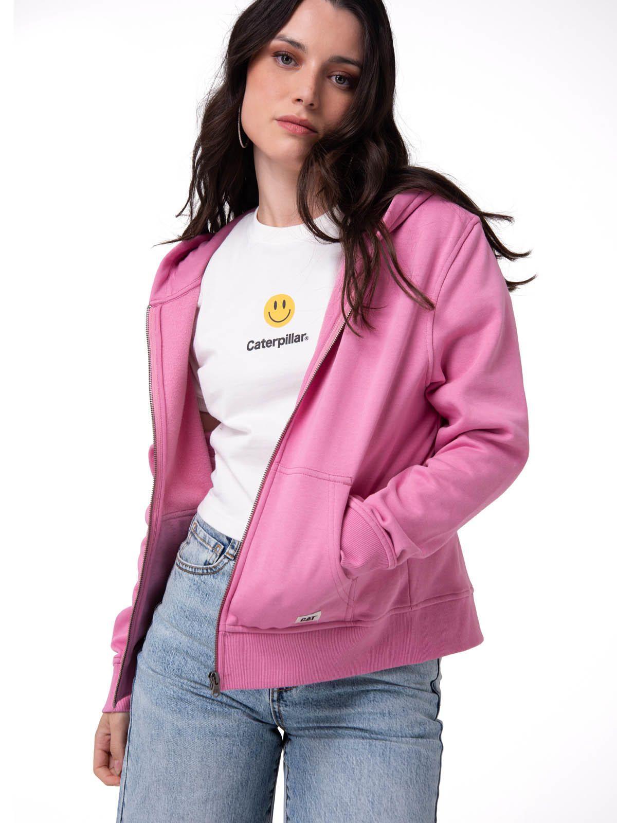 Polerón Mujer Patch Full Zip Rosa-1