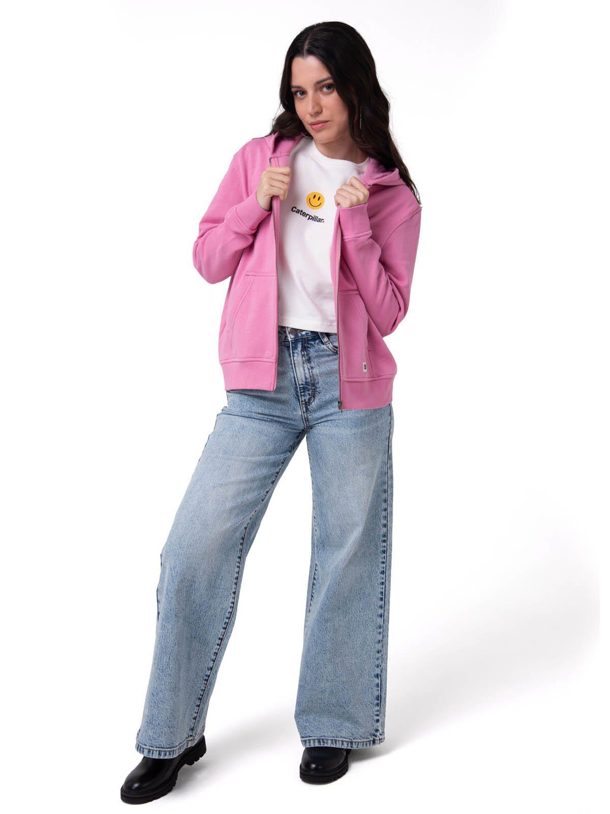 Polerón Mujer Patch Full Zip Rosa-5