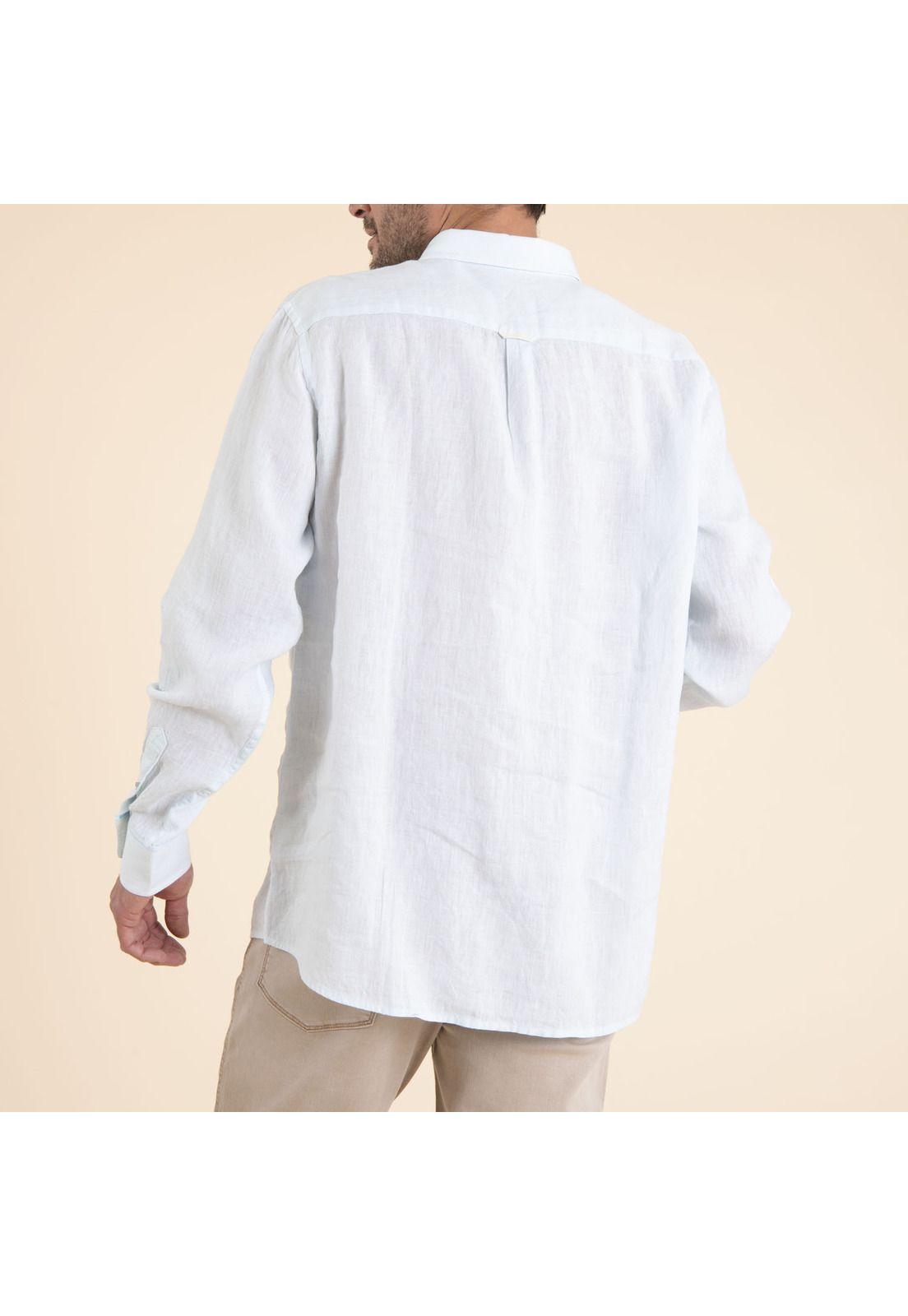 Camisa Algodón Orgánico Hombre Linen Celeste-4