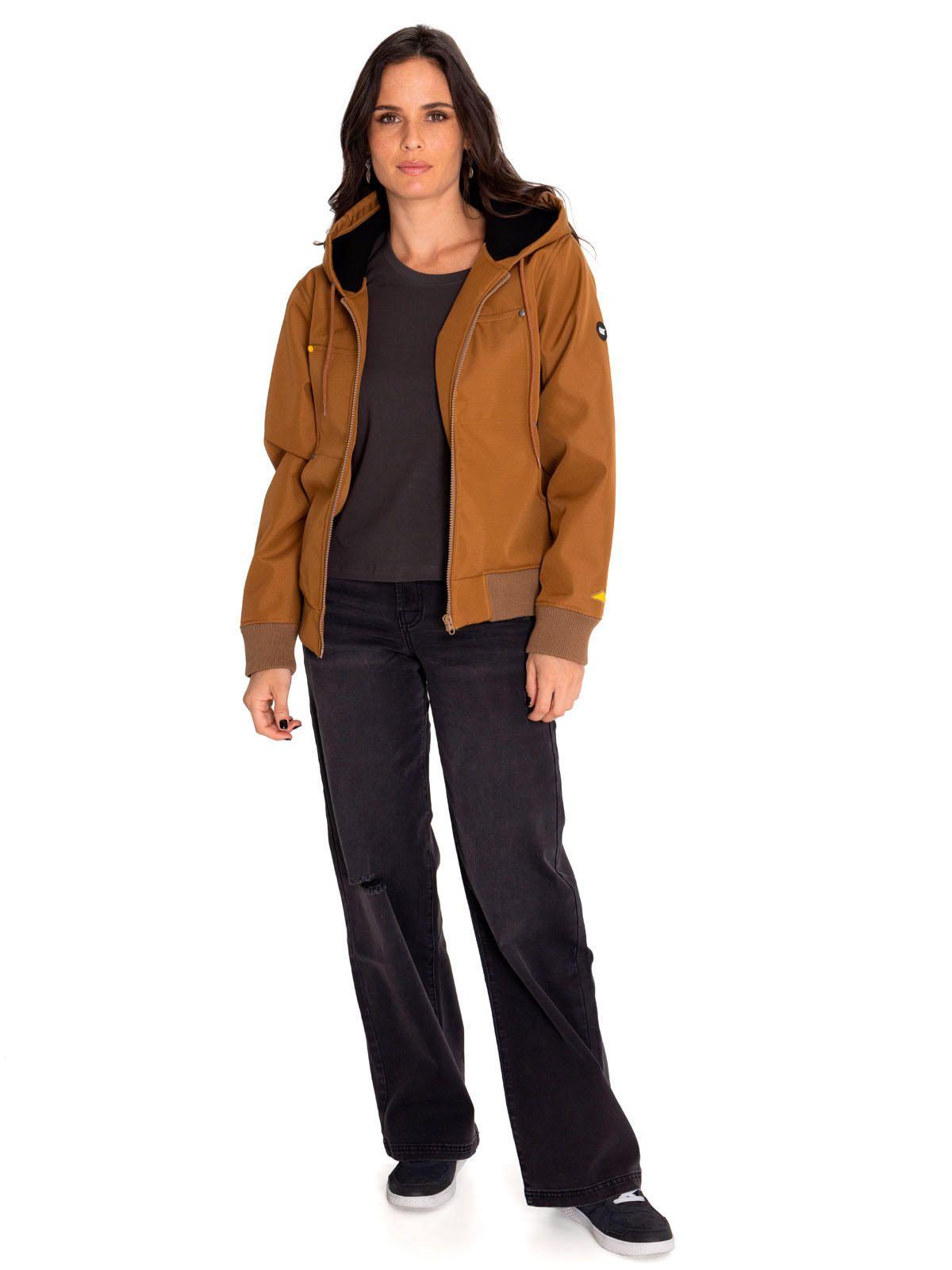Chaqueta Mujer Bonded Fleece-Lined Café-5