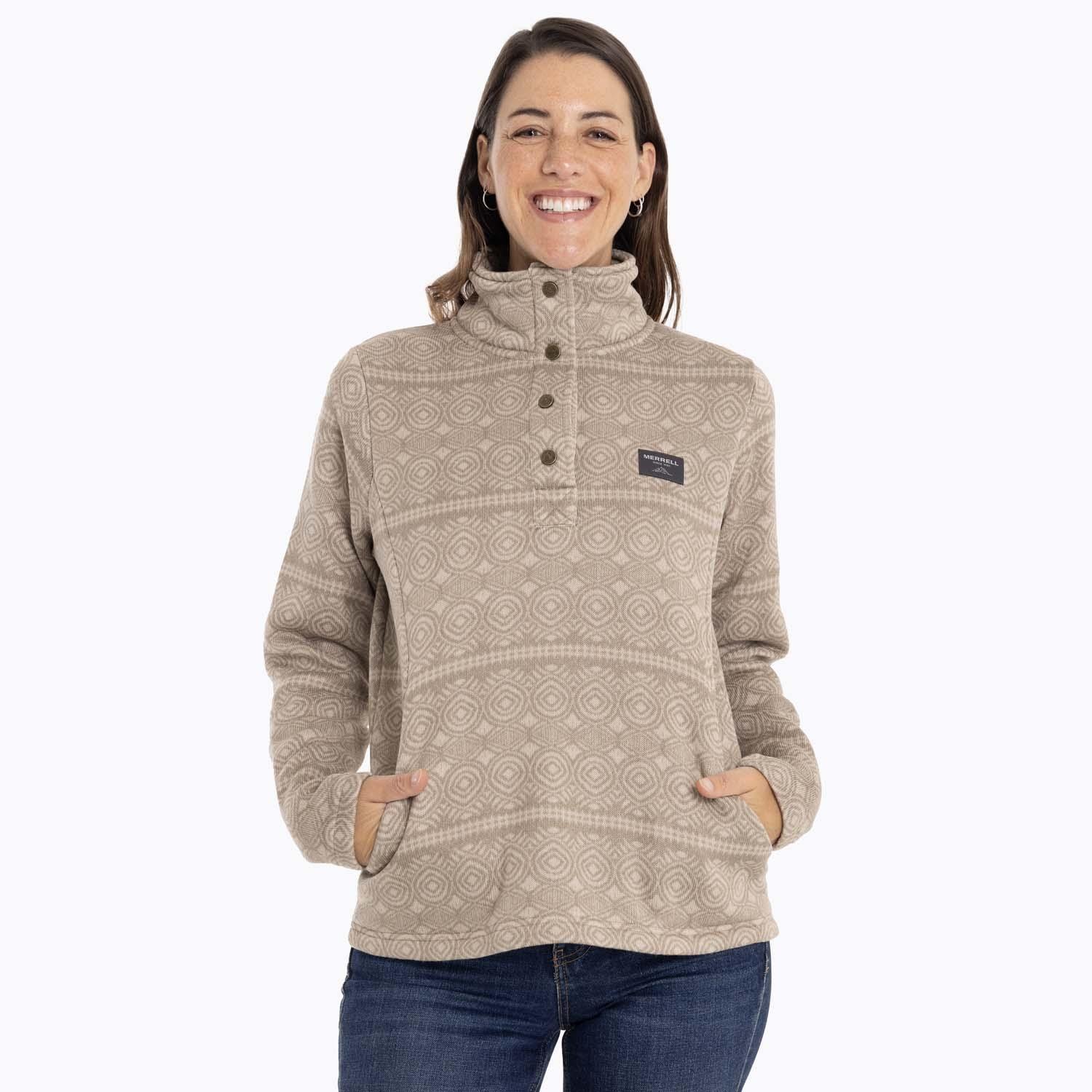 Polar Mujer Awuna Sweatshirt Beige Merrell-0