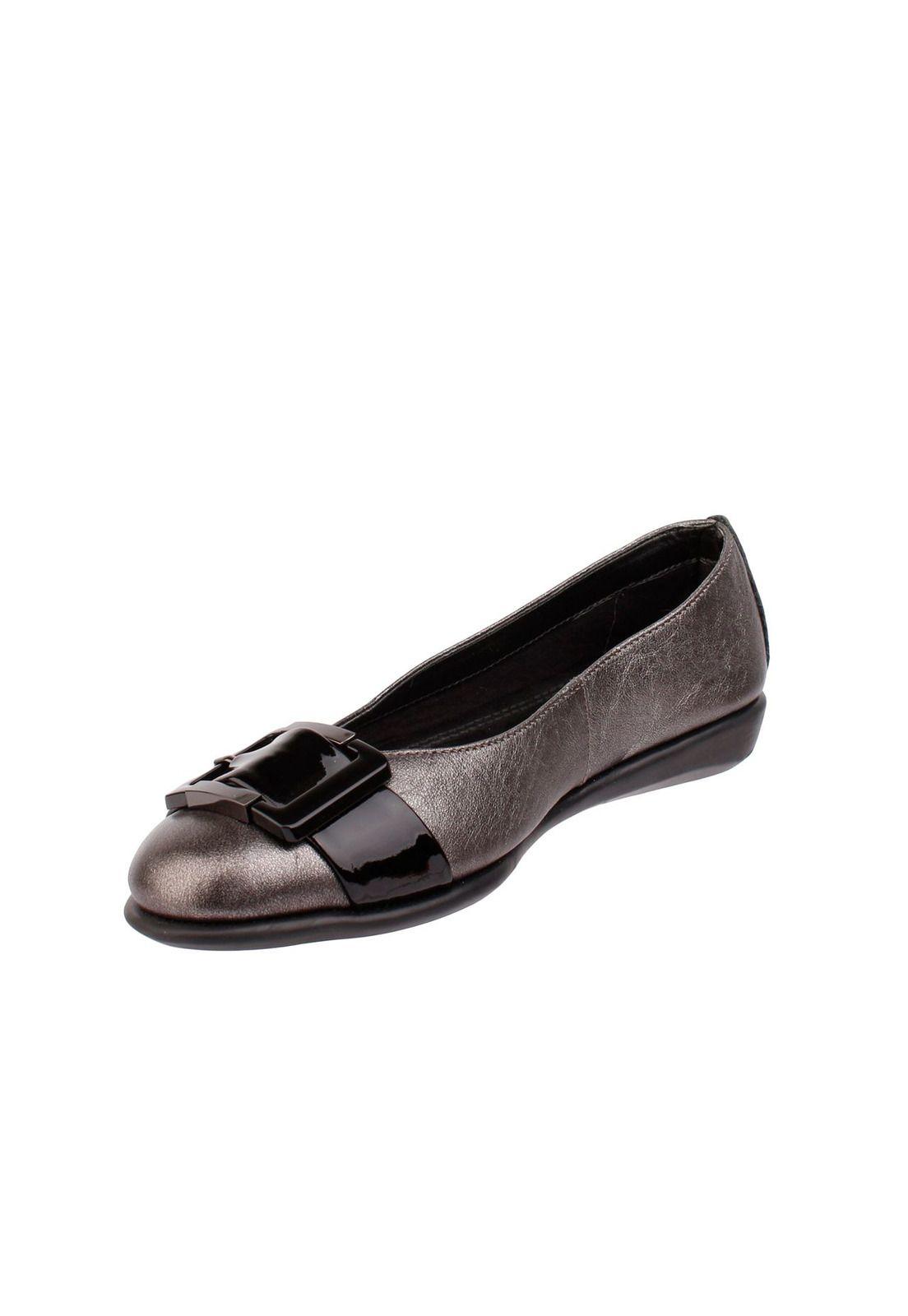 Ballerina Cuero Free Rise Plateado-1