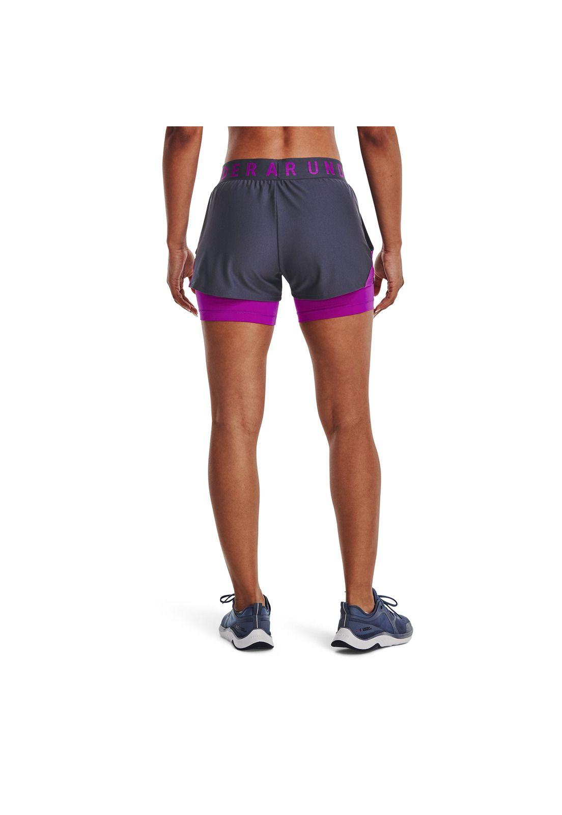 Short Mujer Play Up 2In1 Shorts Gris-3