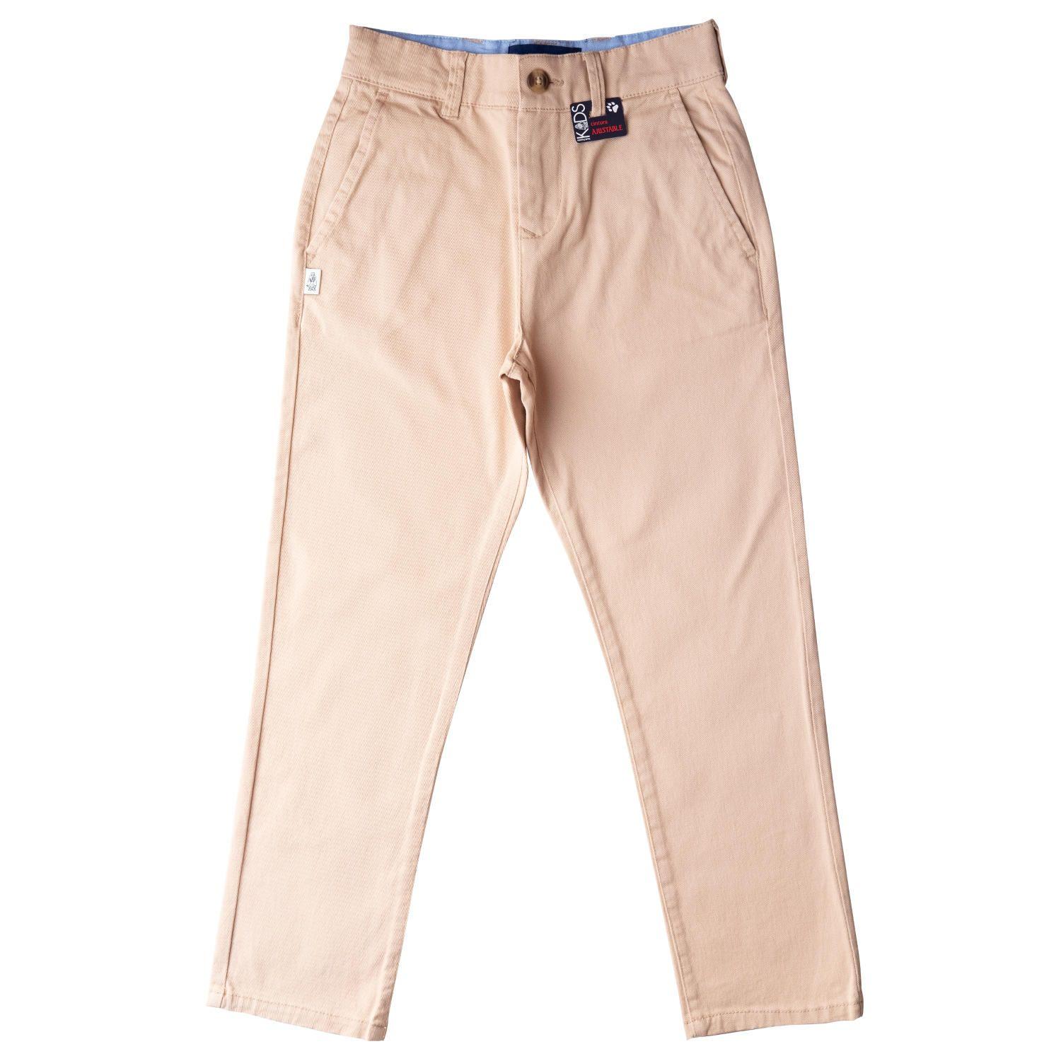 Pantalón Polo Niño Algodón Beige-0