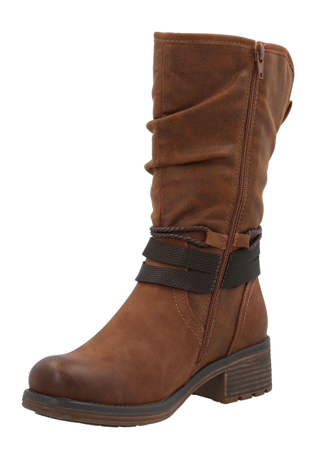 Bota Agliani Mujer Café-4