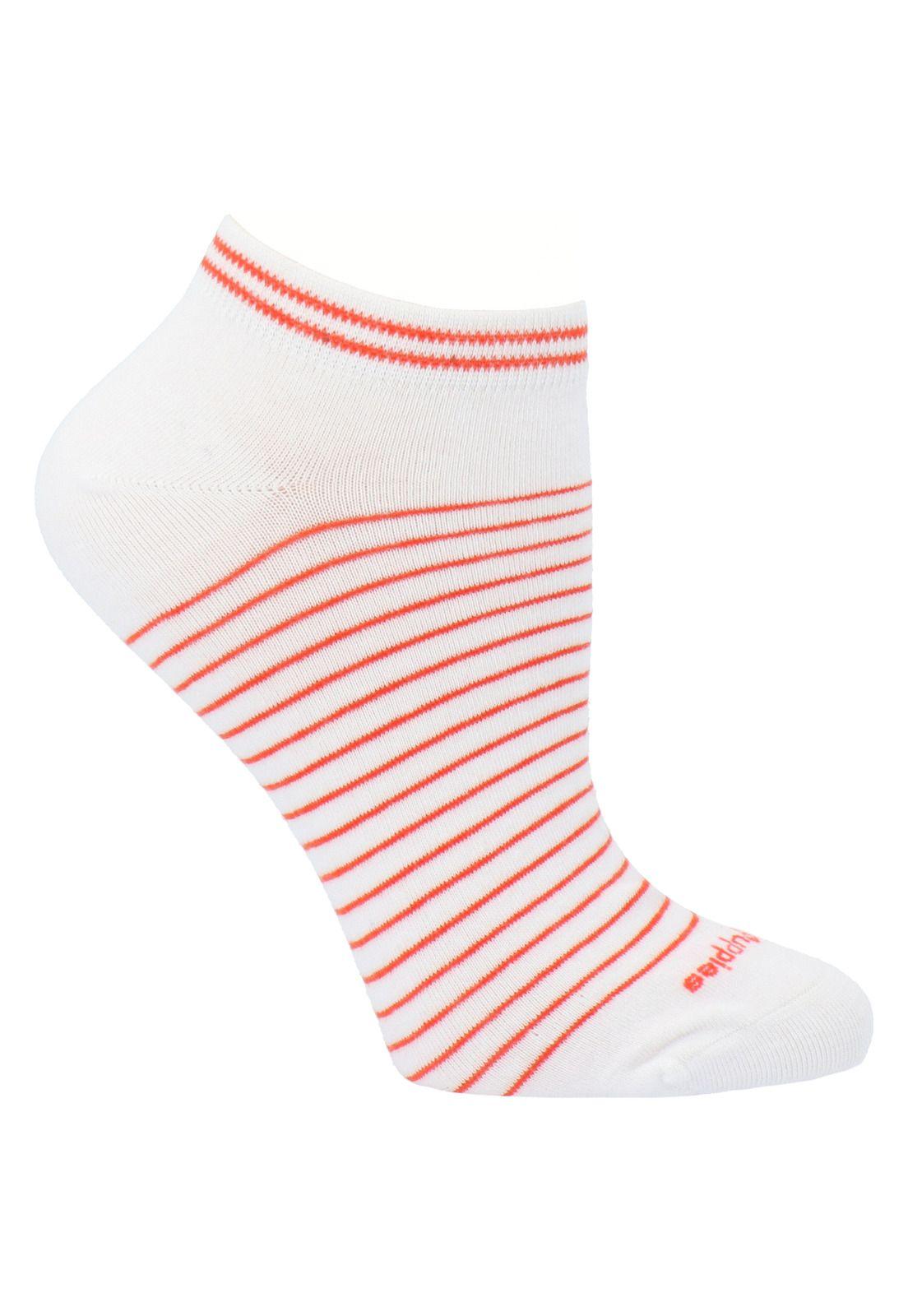Calcetín Algodón Stripe Blanco Mujer-0
