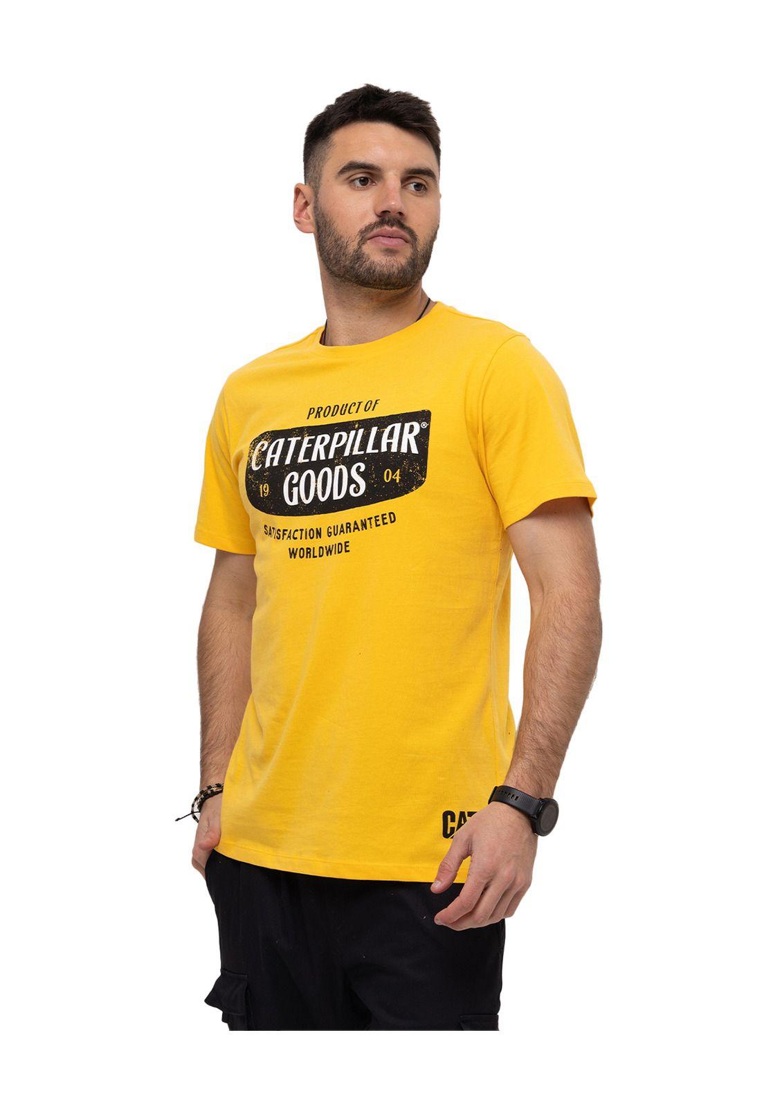Polera M/C Retro Sport Graphic Amarillo Hombre-1