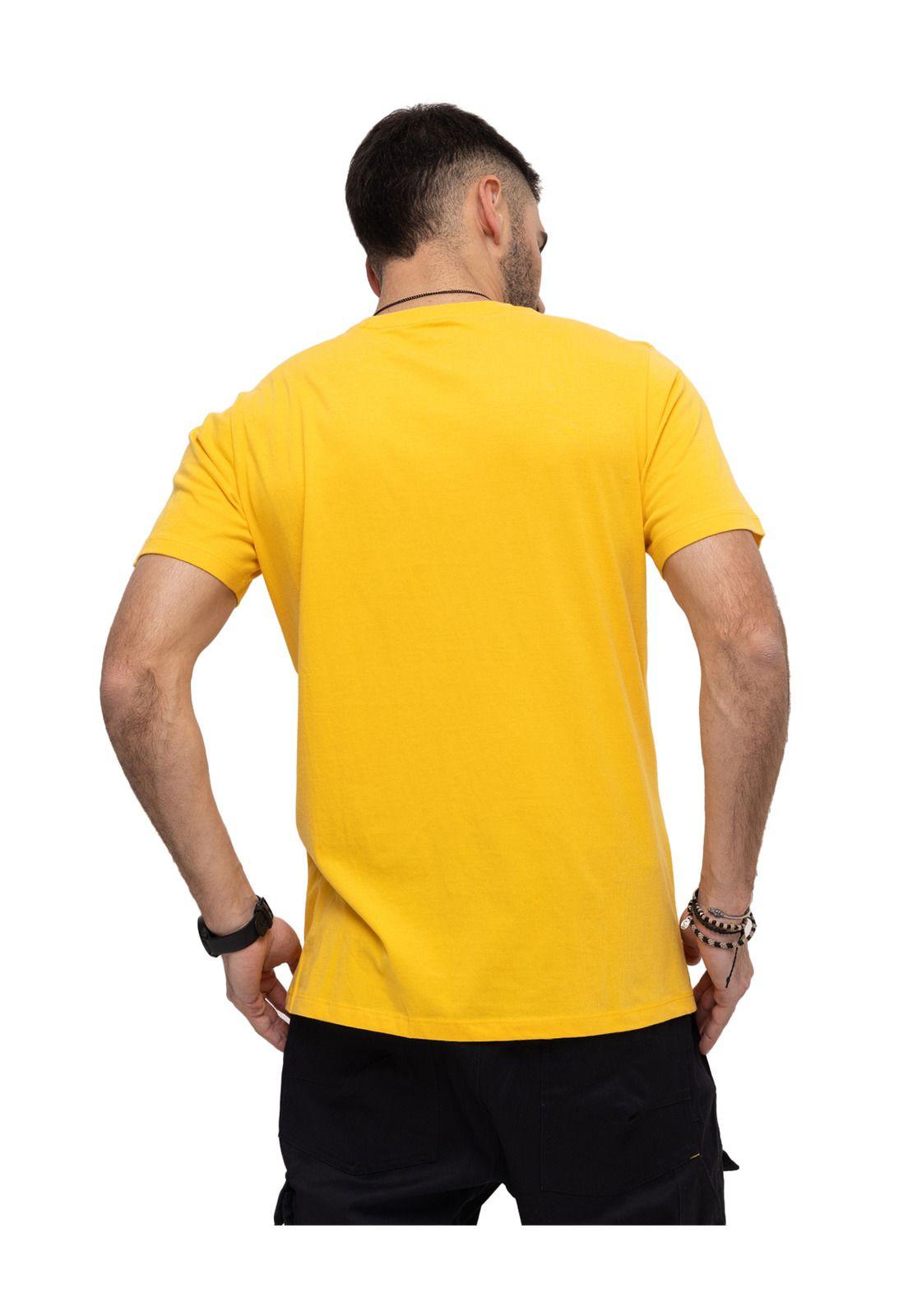 Polera M/C Retro Sport Graphic Amarillo Hombre-3