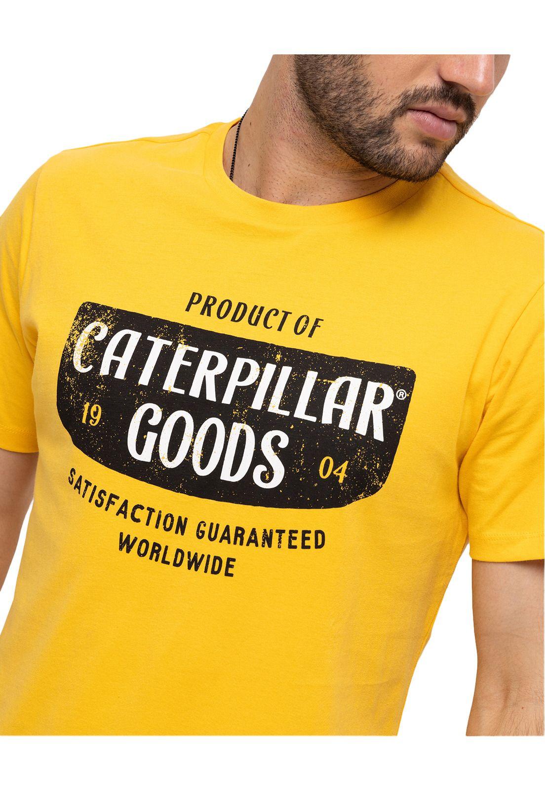 Polera M/C Retro Sport Graphic Amarillo Hombre-4