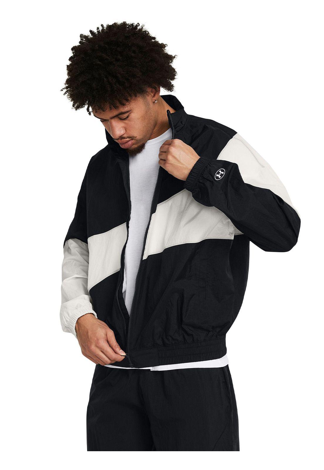Chaqueta arrugada UA Legacy hombre Negro-3