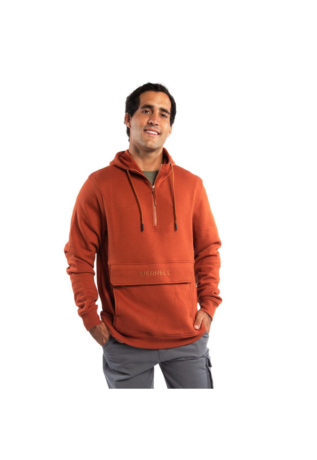 Polerón Hombre Jasper Q/4 Zip Naranjo-0