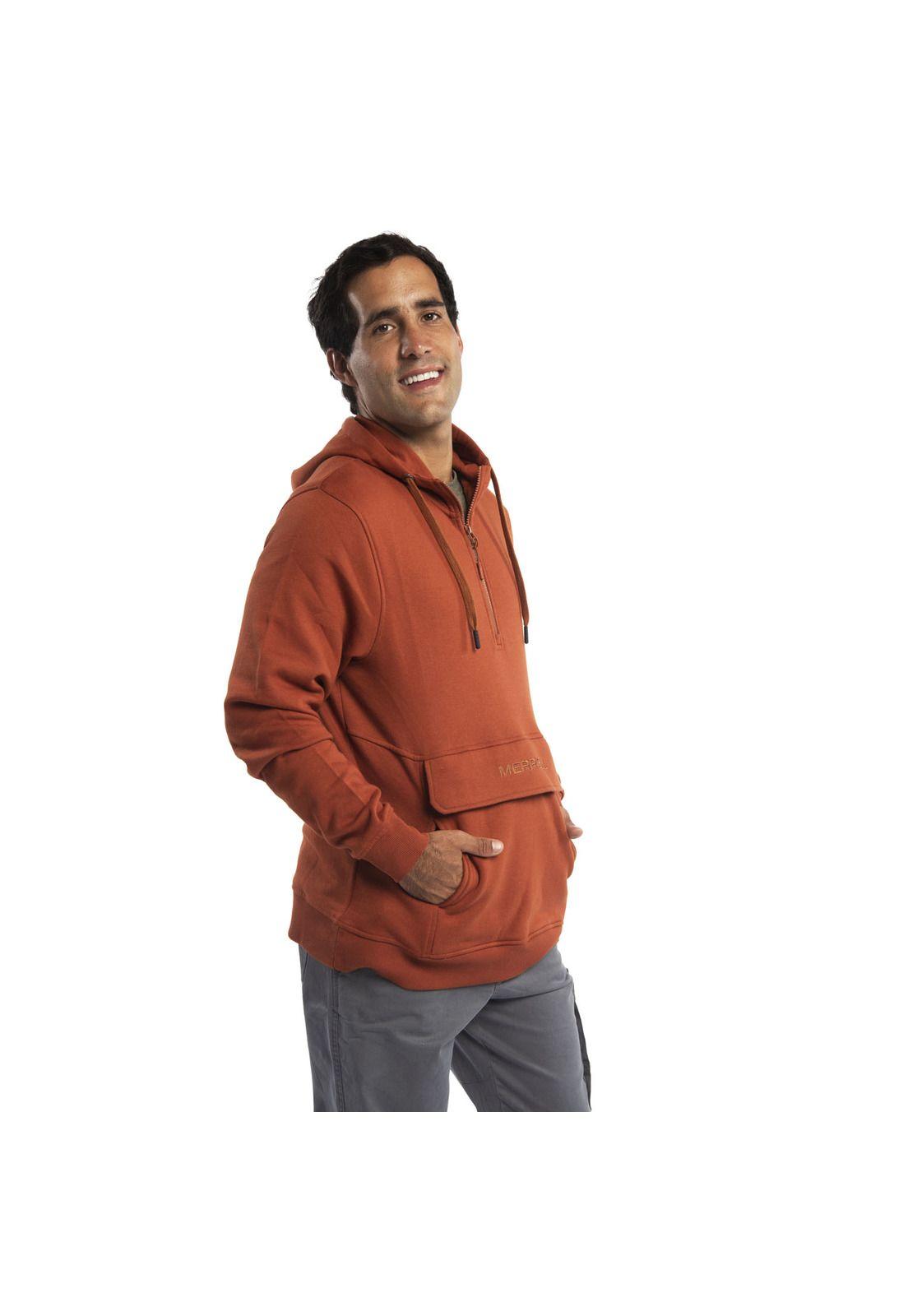 Polerón Hombre Jasper Q/4 Zip Naranjo-1