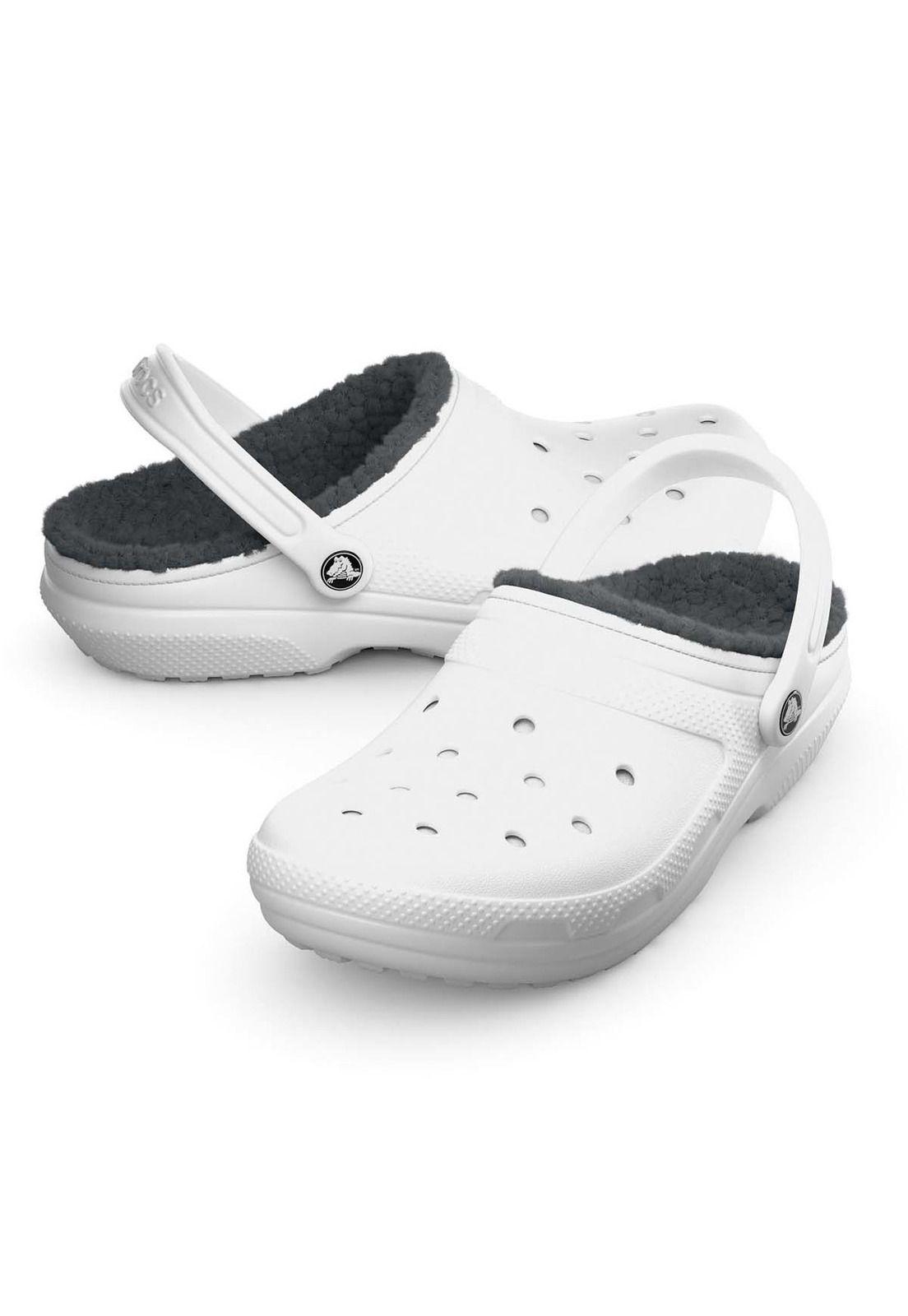 Zueco Crocs Mujer Classic Lined Chiporro Blanco-2