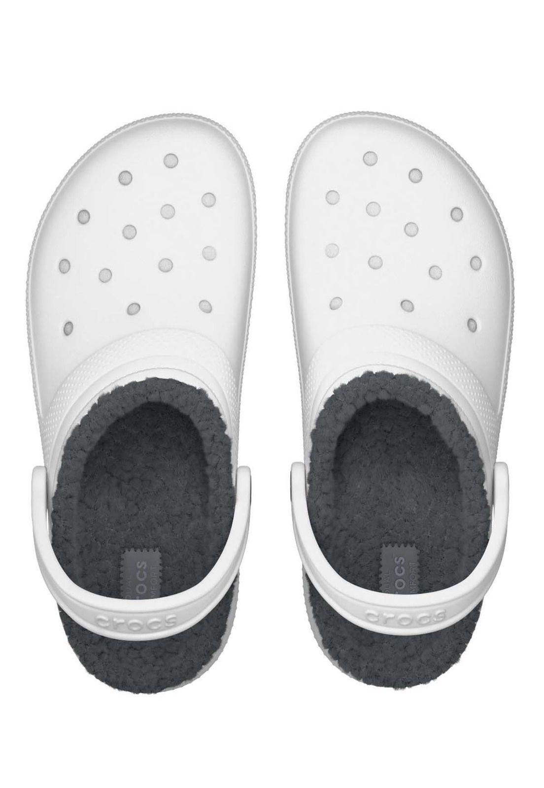 Zueco Crocs Mujer Classic Lined Chiporro Blanco-3