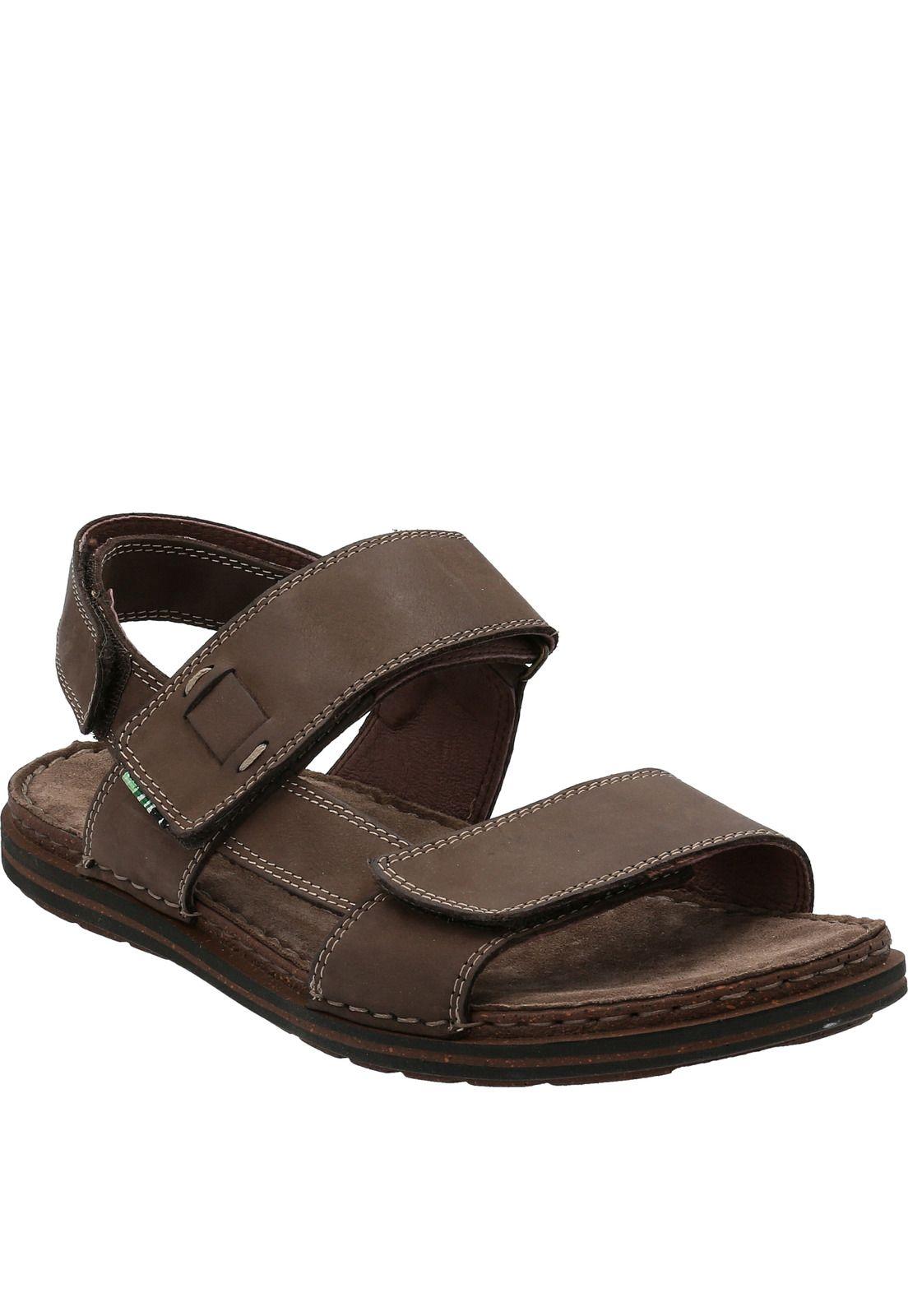 Sandalia Cuero Hombre Seba Café Oscuro-1