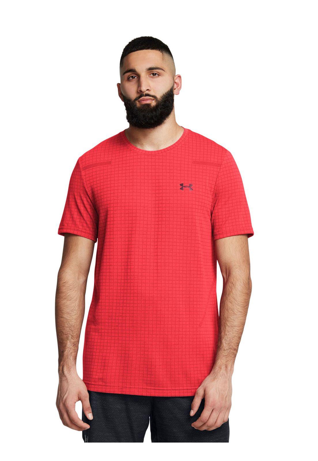 Polera manga corta Seamless hombre Rojo-3