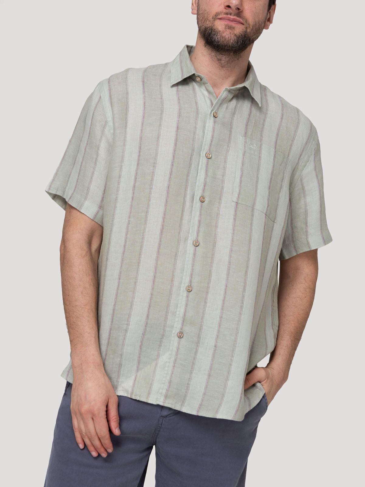 Camisa Lino Orgánico Hombre Duna Café-4