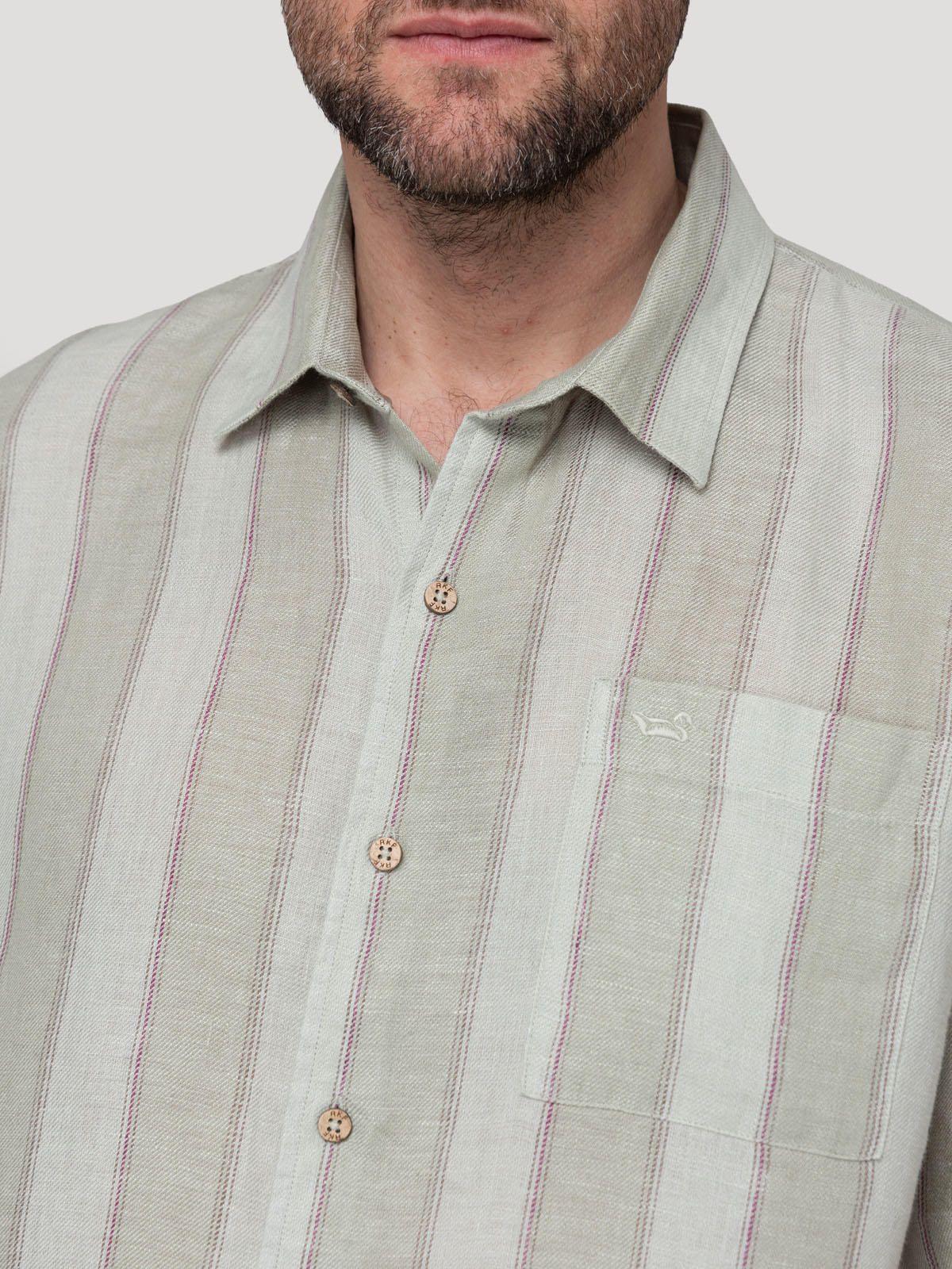 Camisa Lino Orgánico Hombre Duna Café-6