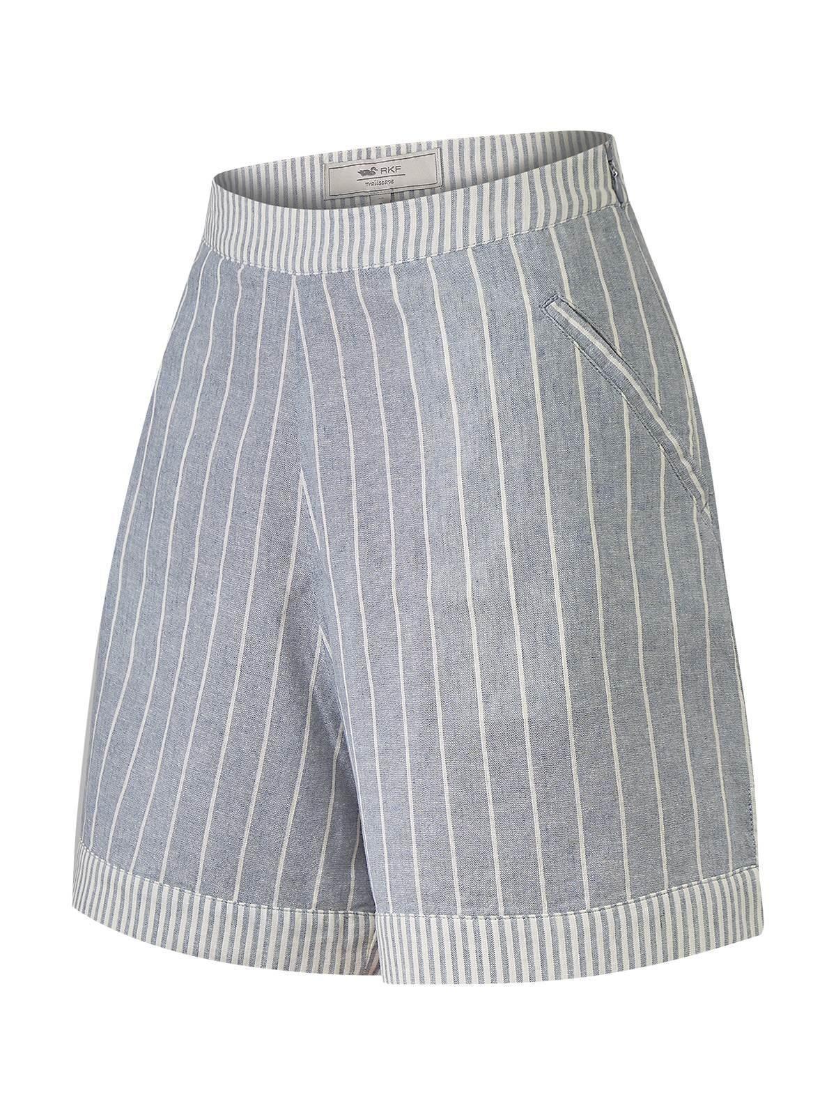 Short Lino Orgánico Mujer Huron Celeste -0