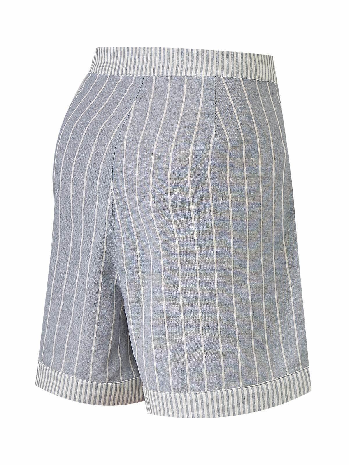 Short Lino Orgánico Mujer Huron Celeste -1