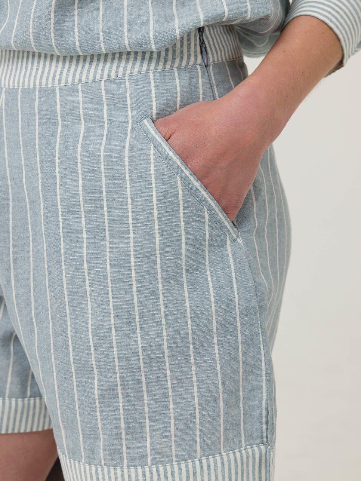 Short Lino Orgánico Mujer Huron Celeste -6