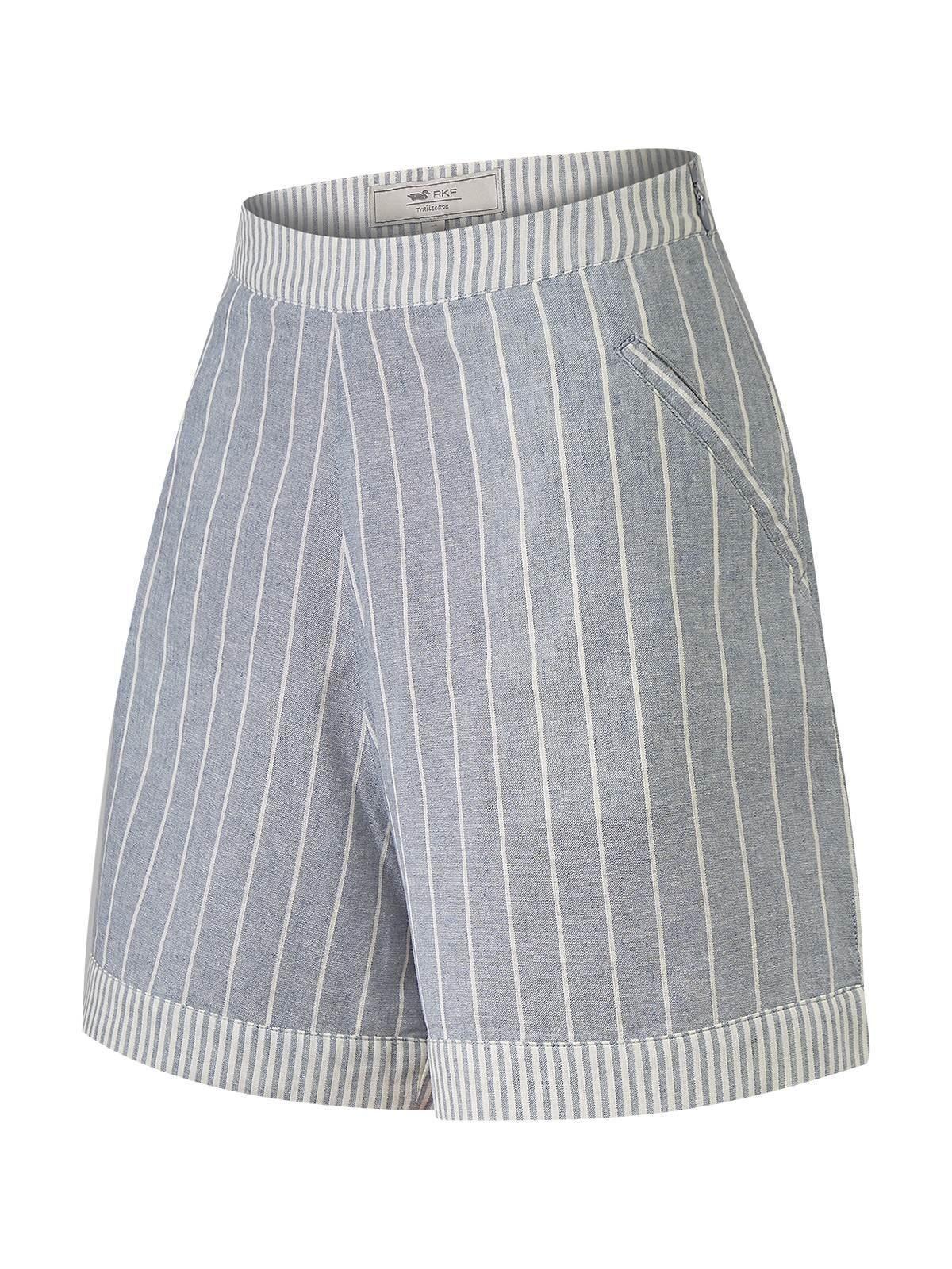Short Lino Orgánico Mujer Huron Celeste -0