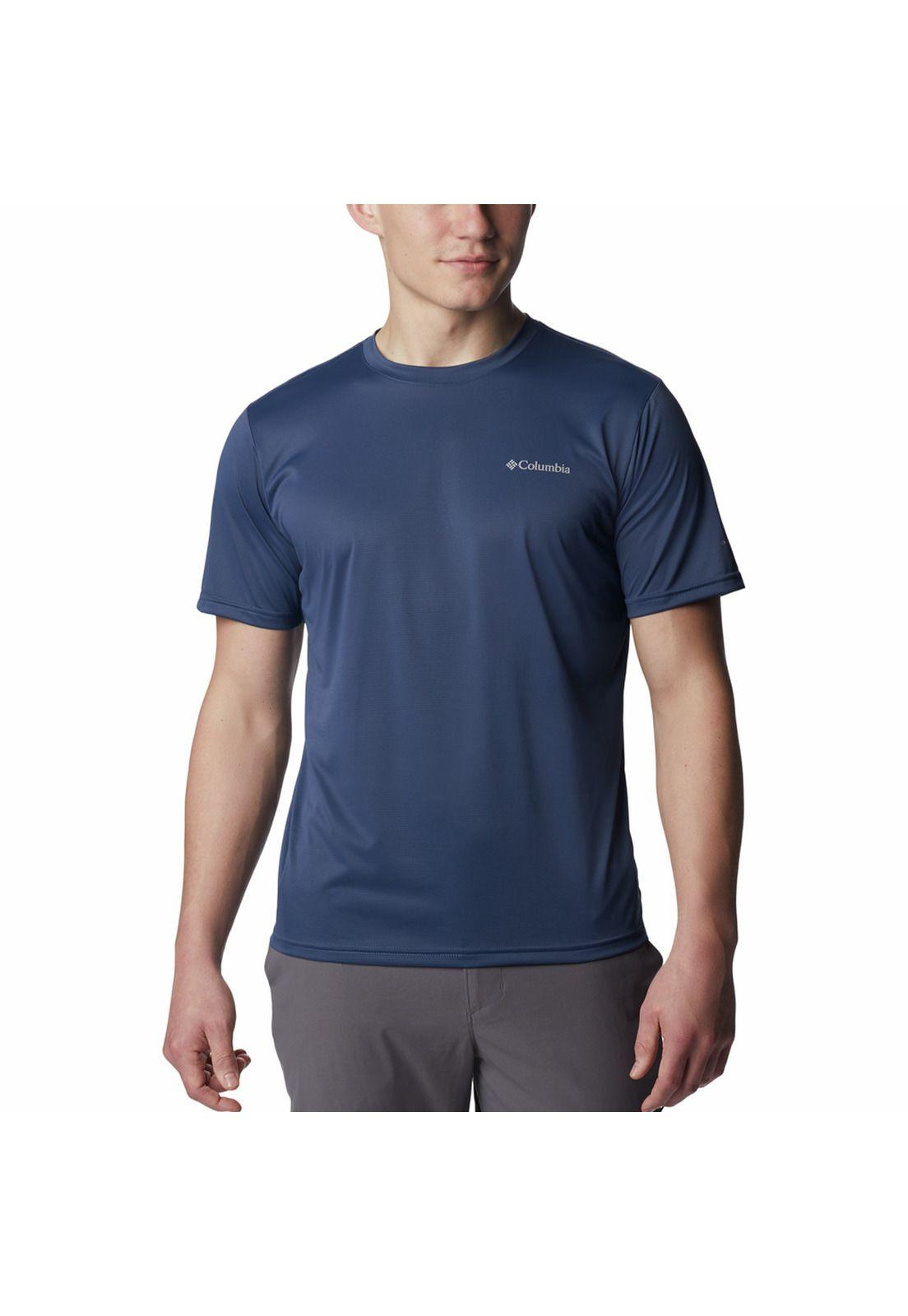 Camiseta Hombre Columbia Hike Crew Azul-0