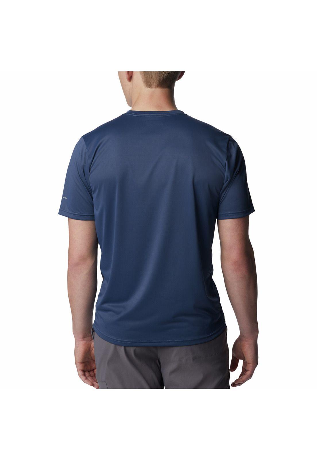 Camiseta Hombre Columbia Hike Crew Azul-2