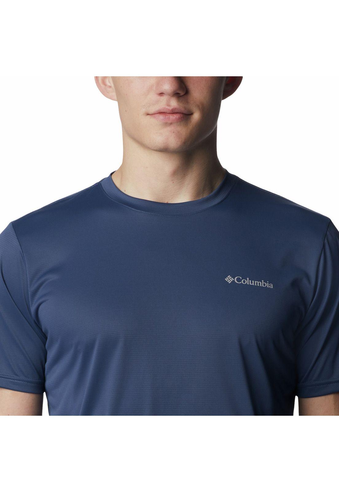 Camiseta Hombre Columbia Hike Crew Azul-3