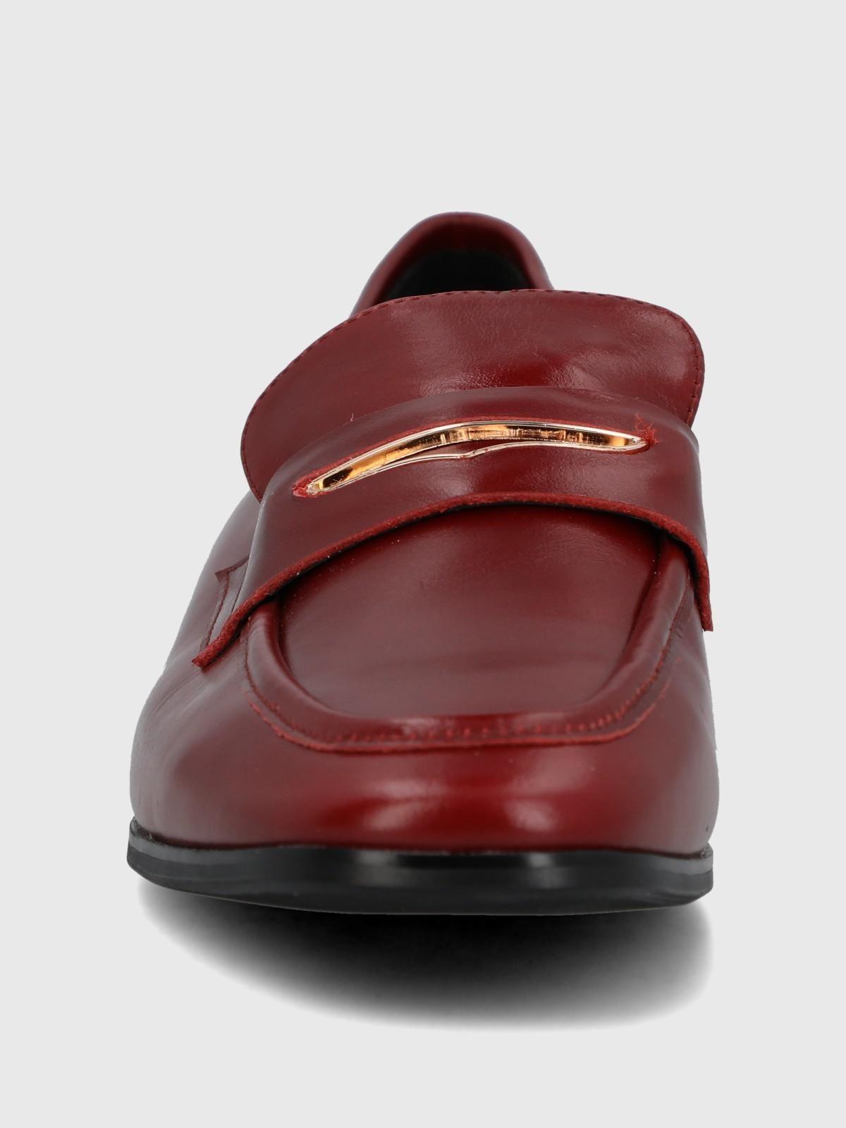 Mocasin Cuero Mujer Sulana Rojo-3