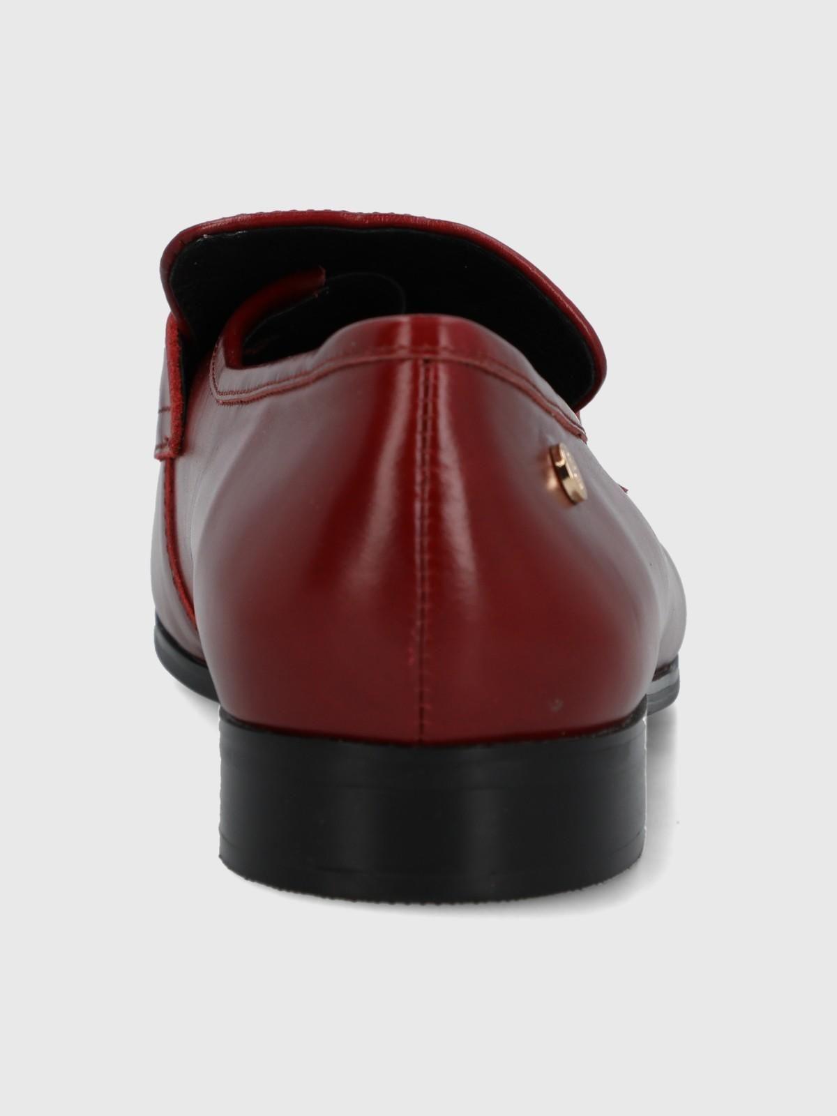 Mocasin Cuero Mujer Sulana Rojo-6