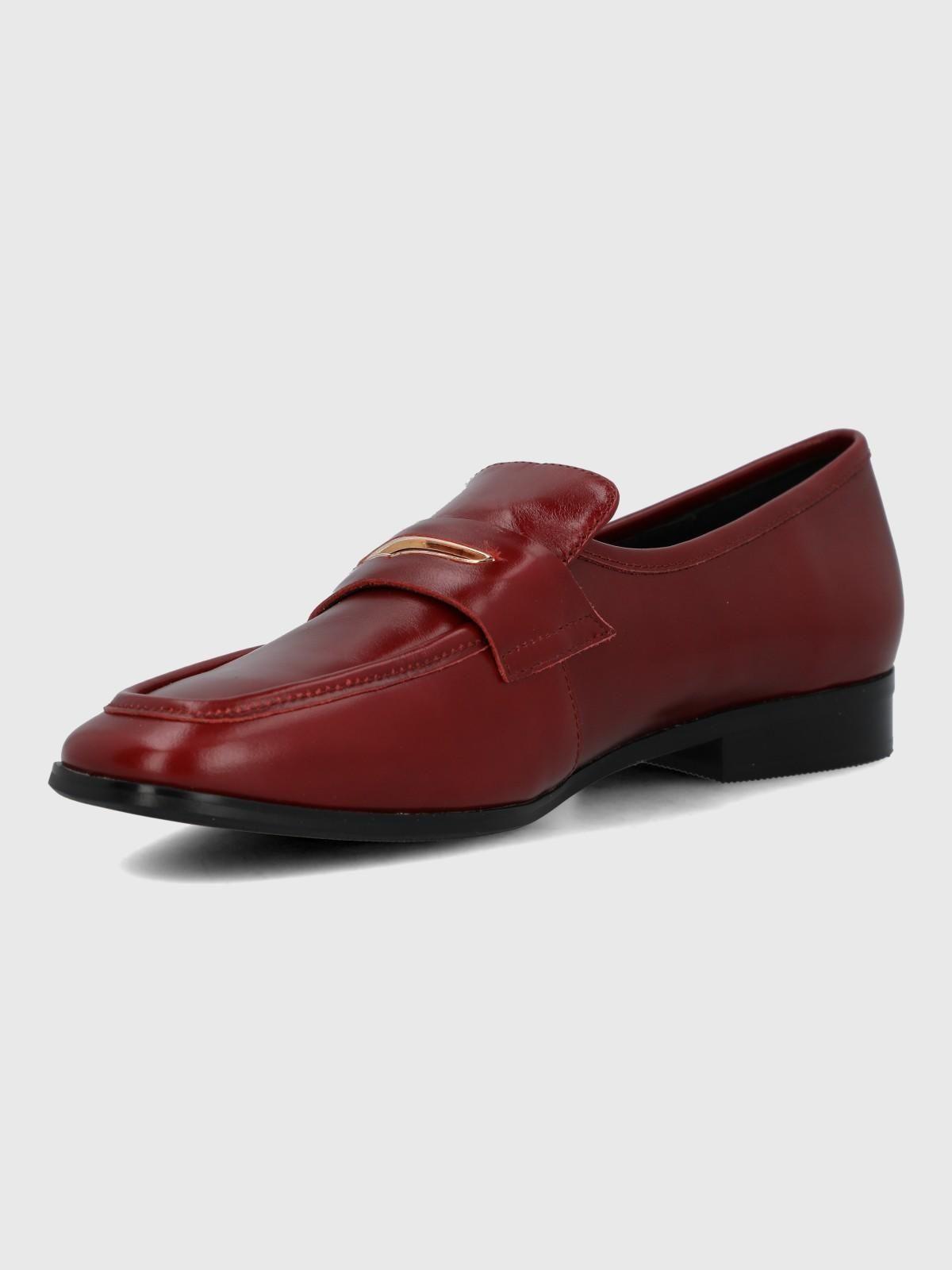 Mocasin Cuero Mujer Sulana Rojo-4