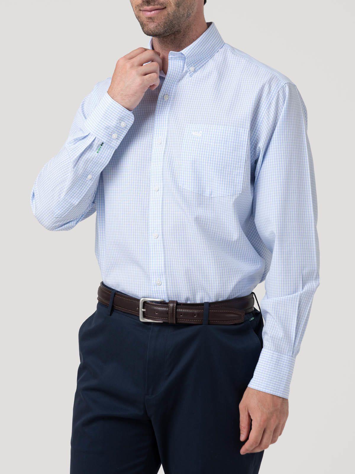 Camisa Cuello Button-Down Celeste Hombre Wf-4