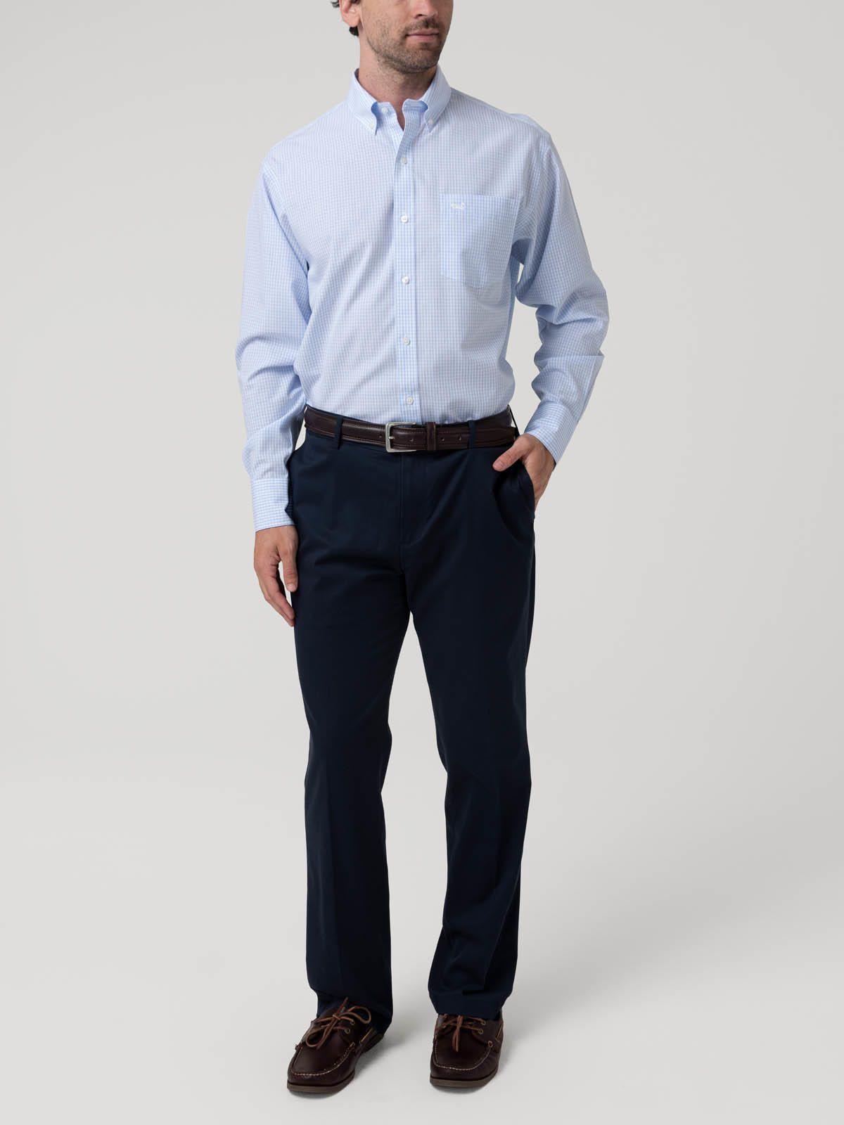 Camisa Cuello Button-Down Celeste Hombre Wf-7