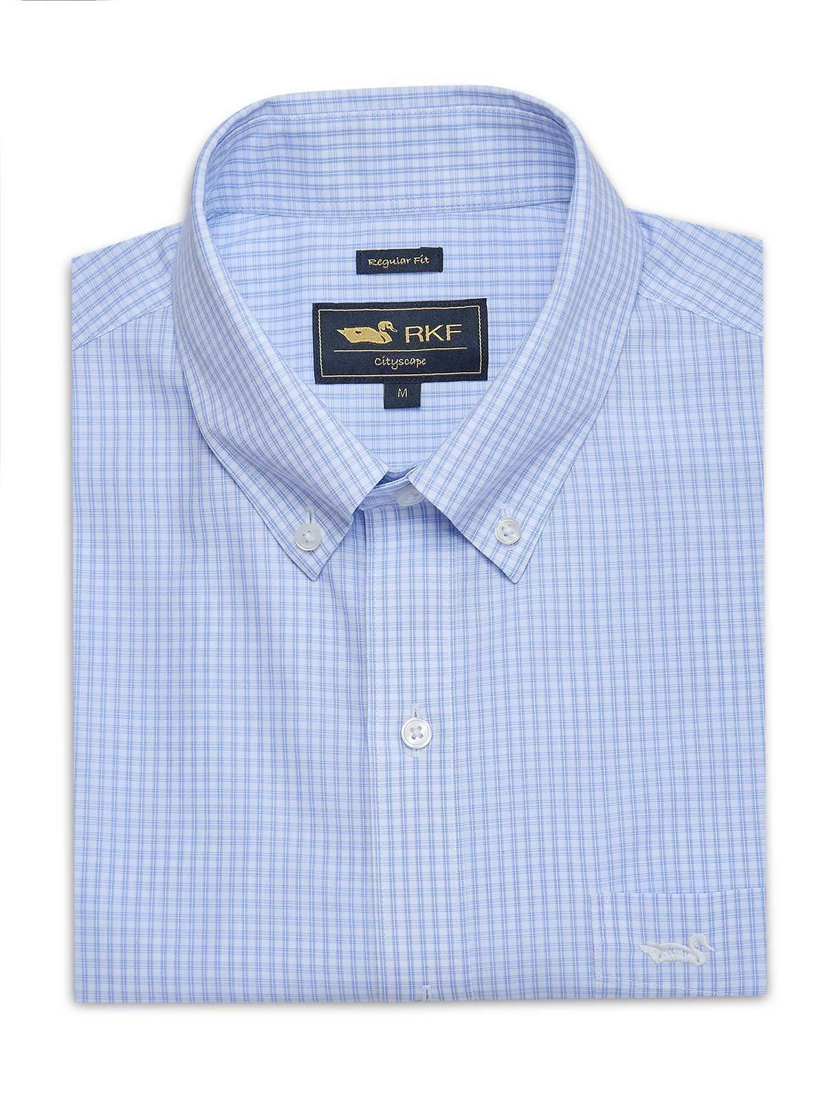Camisa Cuello Button-Down Celeste Hombre Wf-0