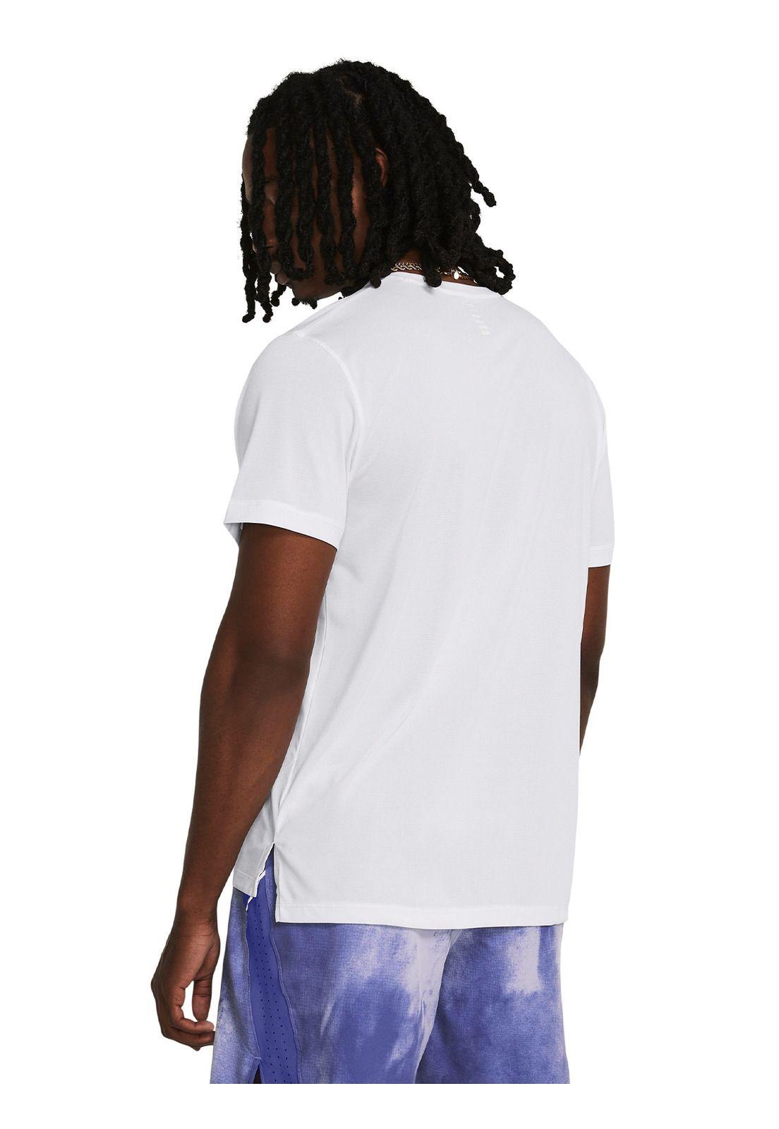 Polera manga corta UA Launch hombre Blanco-1