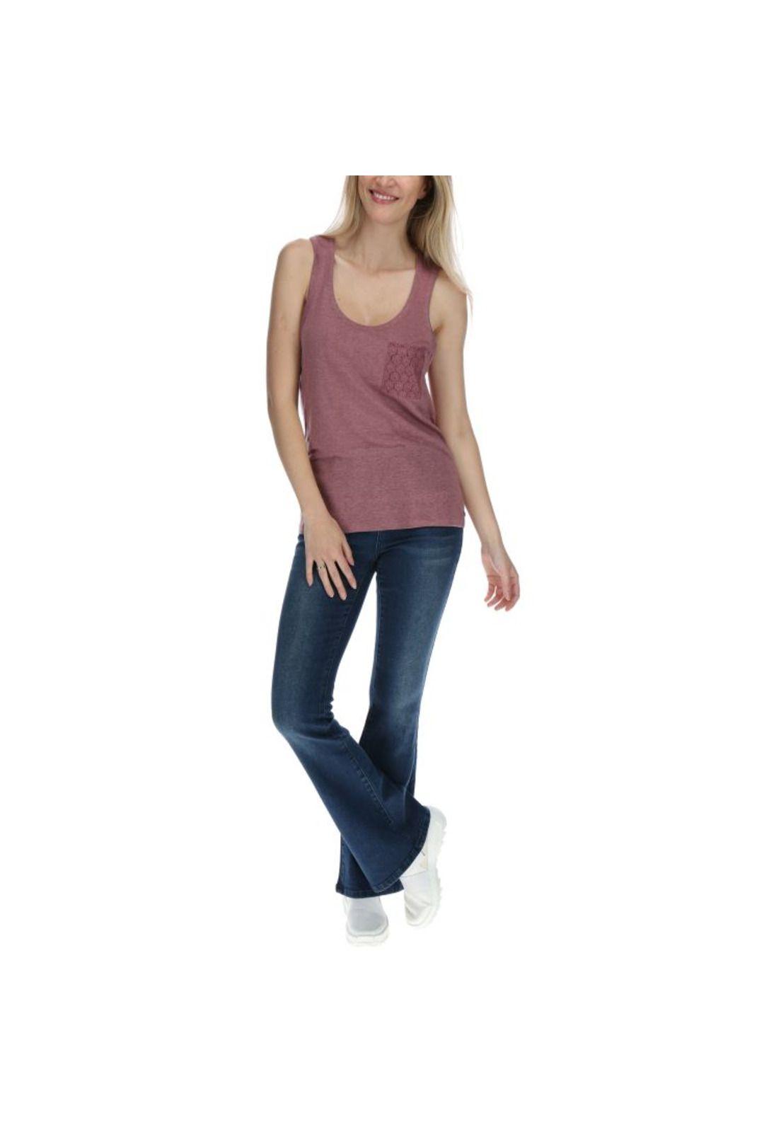 Polera Sm Mujer Lace Pocket Tank Top Burdeo-4