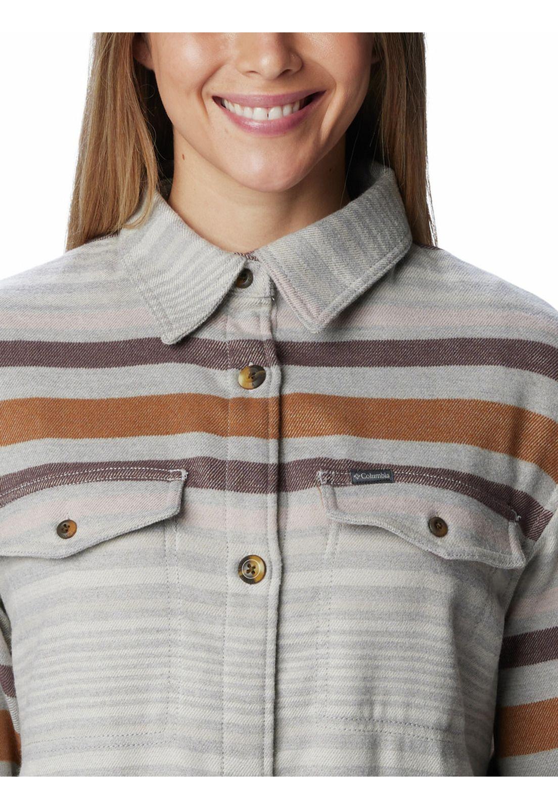 Camisa Manga Larga Mujer Calico Basin Gris-3