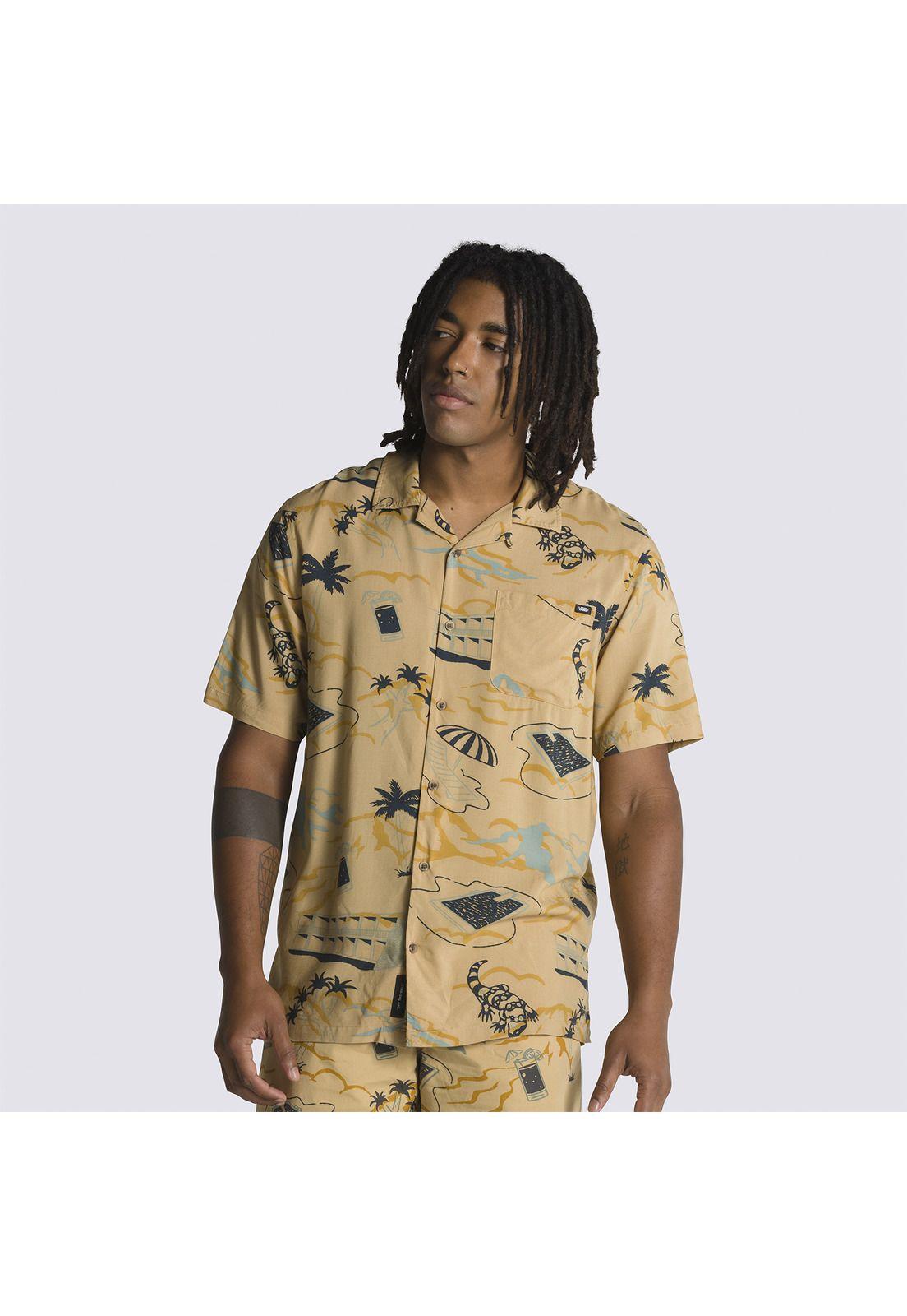 Polera Manga Corta Scenic Ss Shirt Mostaza Hombre-0