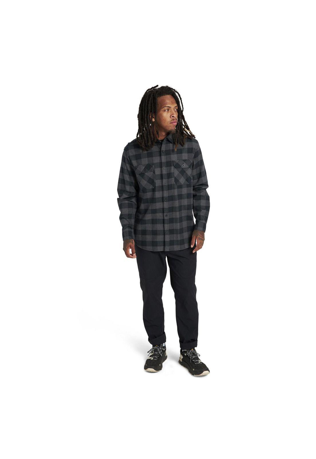 Camisa M/L Hombre Brighton Flannel Gris-1