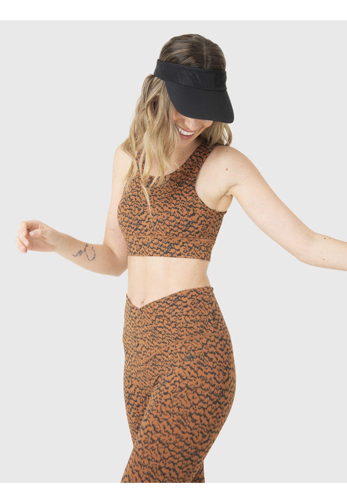 Peto Deportivo Mujer Open Bra café-1