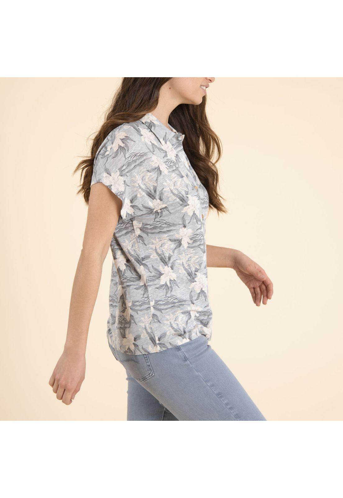 Polera Lino Orgánico Mujer Alma Gris-2
