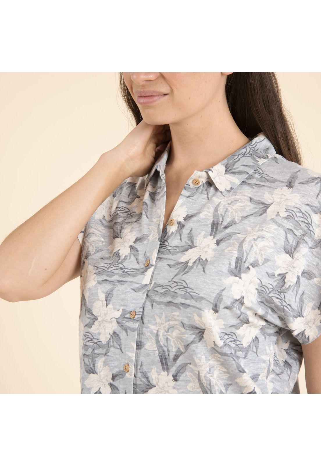Polera Lino Orgánico Mujer Alma Gris-4