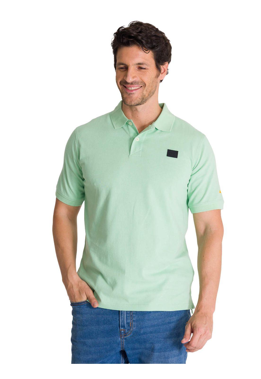 Polera Polo Manga Corta Hombre Logo Verde-1