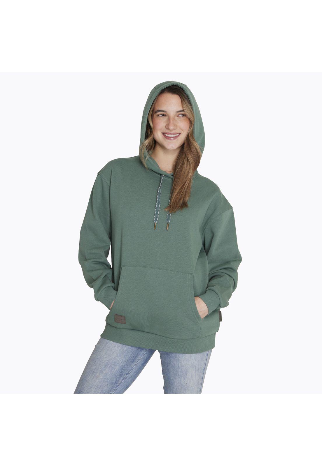 Polerón Hoodie Sweatshirt Verde Mujer-0